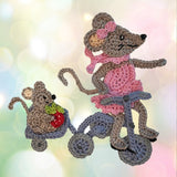 Mouse on tricycle crochet Applique Pattern -INSTANT DOWNLOAD - Homeartist