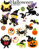 Crochet Pattern Halloween Bundle Witch Spider Ghost Cat Dracula Bat Moon Applique Instant PDF Download