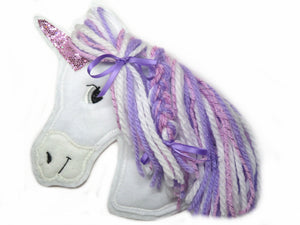 Applikation Einhorn Pferd Pferdekopf gestickt Aufnäher Pony Fabelwesen Fantasie Fantasy Schultüte Schultasche Kinderzimmer Dekoration freie Farbwahl