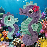 Crochet Seahorse and baby Applique Pattern English version Instant PDF Download - Homeartist