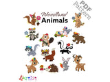 Crochet Pattern  Woodlandt Animals set Bundle Applique Instant PDF Download