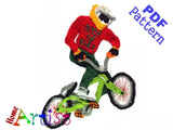 Crochet Pattern - Instant PDF Download - BMX Crochet Applique Pattern applique