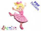 Crochet Pattern - Instant PDF Download - Ballerina 1 crochet pattern applique