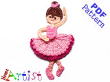 Crochet Pattern - Instant PDF Download - Ballerina 6 crochet pattern applique