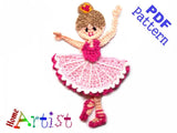 Crochet Pattern - Instant PDF Download - Ballerina 3 crochet pattern applique