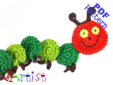 Caterpillar Crochet Applique Pattern -INSTANT DOWNLOAD
