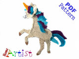 Crochet Pattern - Instant PDF Download - Horse / Unicorn crochet pattern applique