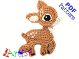 Reindeer Crochet Applique Pattern -INSTANT DOWNLOAD