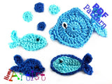 Crochet Pattern - Instant PDF Download - Fish crochet Applique Pattern applique