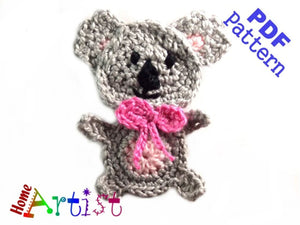 Crochet Pattern - Instant PDF Download - Koala Crochet Applique Pattern applique