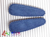 2 Denim Haarspangen 5cm Spangen - freie Farbwahl-Homeartist