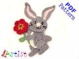 Rabbit Crochet Applique Pattern -INSTANT DOWNLOAD