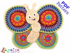 Crochet Pattern - Instant PDF Download - Butterfly Crochet Pattern applique