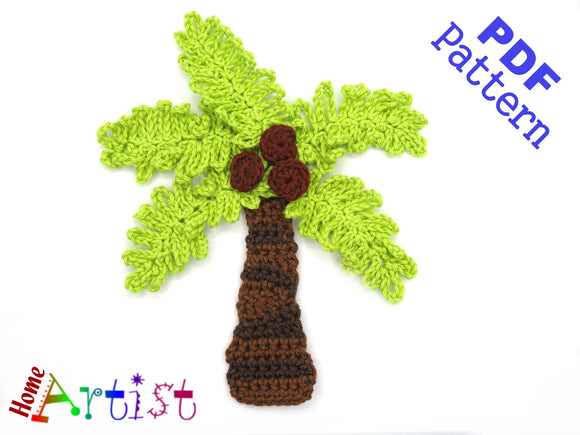 Palm tree set crochet Applique Pattern -INSTANT DOWNLOAD
