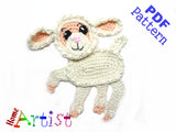 Crochet Pattern - Instant PDF Download - Lamb crochet pattern applique