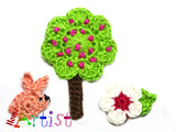 Tree set 2 crochet Applique Pattern -INSTANT DOWNLOAD