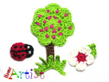 Tree set 2 crochet Applique Pattern -INSTANT DOWNLOAD