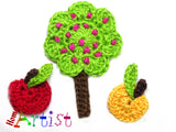 Tree set 2 crochet Applique Pattern -INSTANT DOWNLOAD