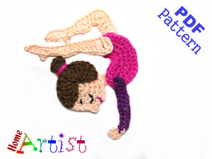 Gymnastic Rhythmic 4 Crochet Pattern - Instant PDF Download - Crochet pattern applique