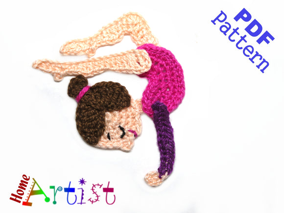 Gymnastic Rhythmic 4 Applikation Crochet Pattern - Instant PDF Download - Crochet pattern applique
