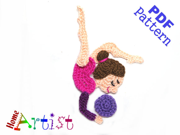 Gymnastic Rhythmic 7 Crochet Pattern - Instant PDF Download - Crochet pattern applique