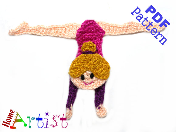 Gymnastic Rhythmic 8 Applikation Crochet Pattern - Instant PDF Download - Crochet pattern applique