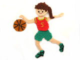 Basketball Player  Crochet Pattern - Instant PDF Download - Boy & Girl crochet pattern applique