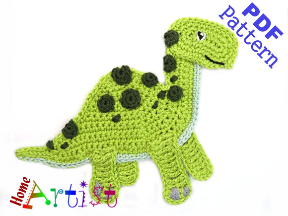 Crochet Pattern - Instant PDF Download -  Dinosaur crochet pattern applique