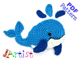 Whale Crochet Applique Pattern -INSTANT DOWNLOAD