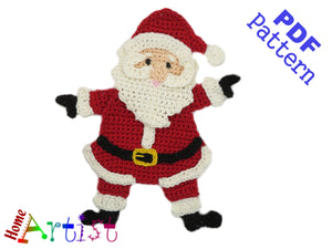 Santa crochet Applique Pattern -INSTANT DOWNLOAD