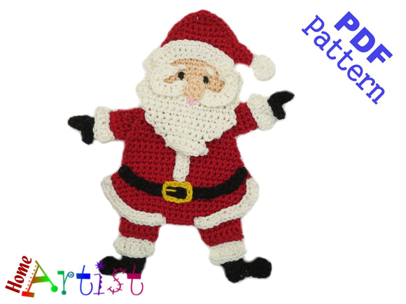 Santa crochet Applique Pattern -INSTANT DOWNLOAD