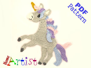 Crochet Pattern - Instant PDF Download - Horse / Unicorn crochet pattern applique