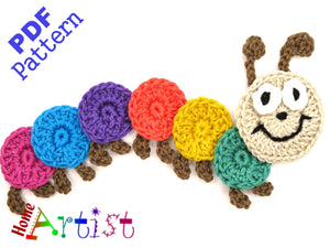 Caterpillar Crochet Applique Pattern -INSTANT DOWNLOAD