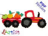 Tractor Crochet Applique Pattern -INSTANT DOWNLOAD