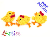 Crochet Pattern - Instant PDF Download - Little Chick crochet pattern #3 applique