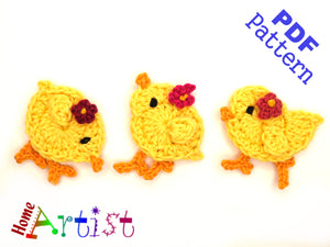 Crochet Pattern - Instant PDF Download - Little Chick crochet pattern #3 applique