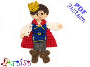 Crochet Pattern - Instant PDF Download - Prince crochet pattern applique