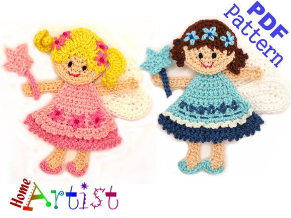 Crochet Pattern - Instant PDF Download - Fairy Crochet Pattern applique