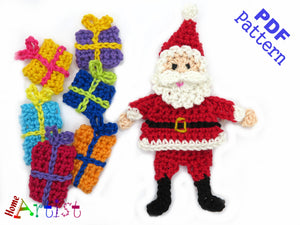 Santa crochet Applique Pattern -INSTANT DOWNLOAD