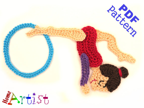 Gymnastic Rhythmic 1 Applikation Crochet Pattern - Instant PDF Download - Crochet pattern applique