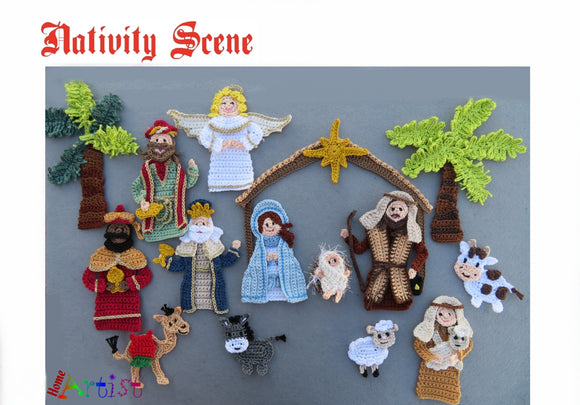 Nativity Scene Crochet Pattern - Instant PDF Download - Crochet   applique