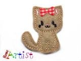 Katze Haarspange 3-4cm- freie Farbwahl-Homeartist