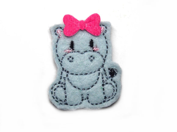 Hippo Nilpferd  Haarspange 3,5 cm - freie Farbwahl