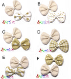 2 Baby Haarspangen Mini Schleife - freie Farbwahl