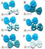 2 Baby Haarspangen Mini Schleife - freie Farbwahl