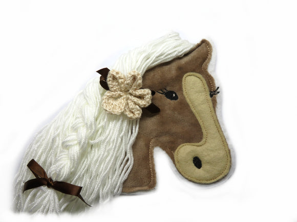 Pony Pferd  Plusch Applikation Patch  - Freie Farbwahl