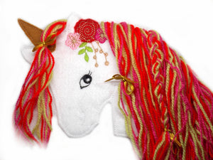 Applikation Pony Pferd Patch Eihnorn   - Freie Farbwahl
