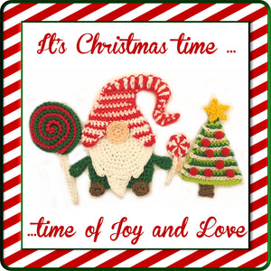 Crochet Pattern - Instant PDF Download - Christmas Gnome 2 - Crochet   applique