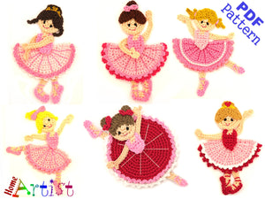 Crochet Pattern - Instant PDF Download - Ballerinas   crochet pattern applique