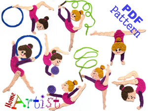 Gymnastic Rhythmic 1-8 Crochet Pattern - Instant PDF Download - Crochet pattern applique